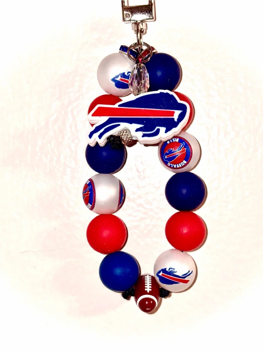 Handmade Buffalo Bills Wristlet / Keychain / Bag Charm
